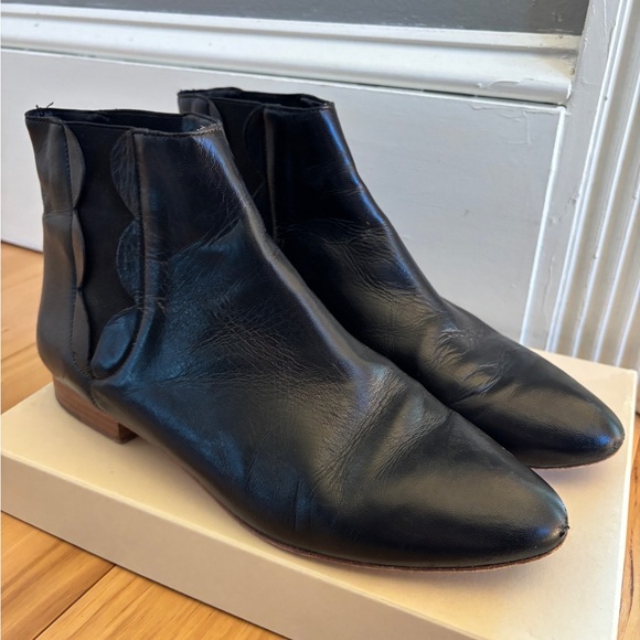 LOEFFLER RANDALL INDIE ANKLE BOOTS NAPA LEATHER BLACK - Picture 3 of 7